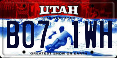 UT license plate B071WH