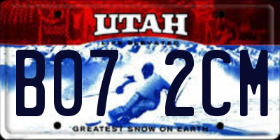UT license plate B072CM