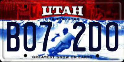 UT license plate B072DO