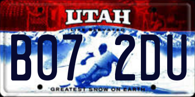UT license plate B072DU