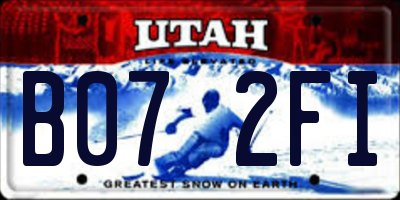 UT license plate B072FI