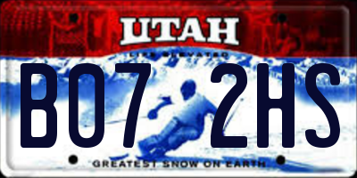 UT license plate B072HS