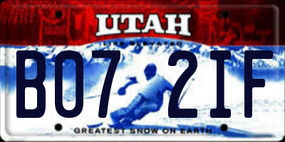 UT license plate B072IF