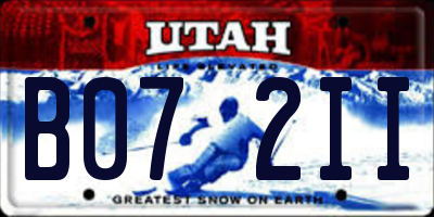 UT license plate B072II