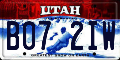 UT license plate B072IW