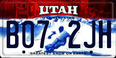 UT license plate B072JH