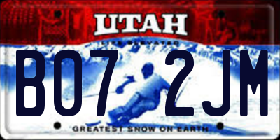 UT license plate B072JM