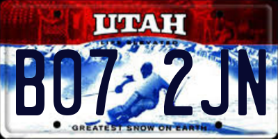 UT license plate B072JN