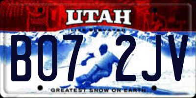 UT license plate B072JV