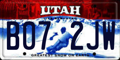 UT license plate B072JW