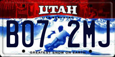 UT license plate B072MJ