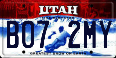 UT license plate B072MY
