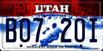 UT license plate B072OI