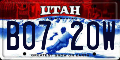 UT license plate B072OW