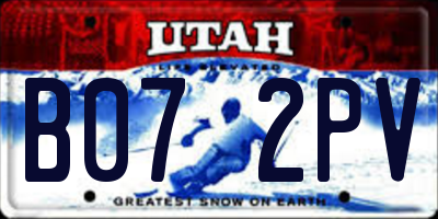 UT license plate B072PV