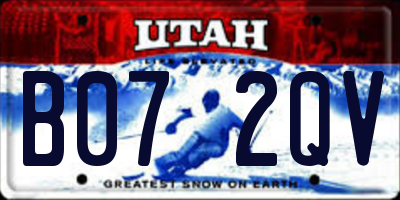 UT license plate B072QV