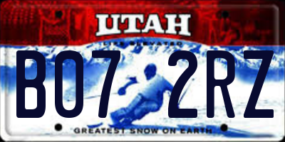 UT license plate B072RZ