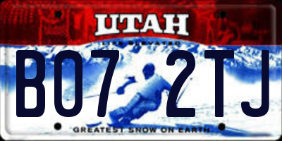 UT license plate B072TJ