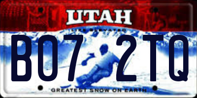 UT license plate B072TQ