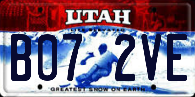 UT license plate B072VE