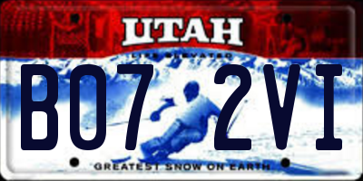 UT license plate B072VI