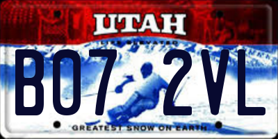 UT license plate B072VL