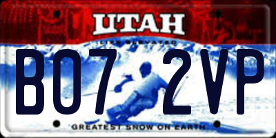 UT license plate B072VP