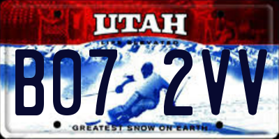 UT license plate B072VV
