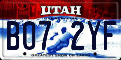 UT license plate B072YF