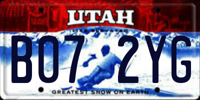 UT license plate B072YG