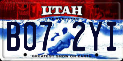 UT license plate B072YI
