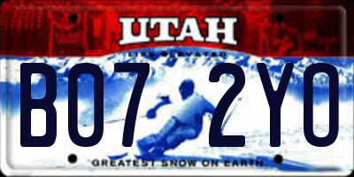 UT license plate B072YO