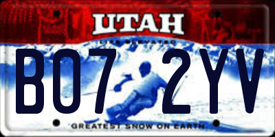 UT license plate B072YV