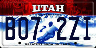 UT license plate B072ZI
