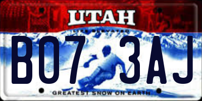 UT license plate B073AJ