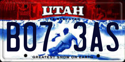 UT license plate B073AS