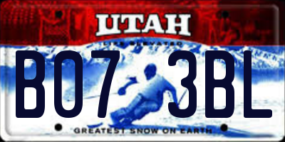 UT license plate B073BL