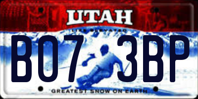UT license plate B073BP