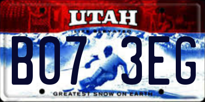 UT license plate B073EG