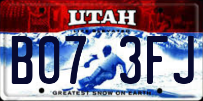 UT license plate B073FJ