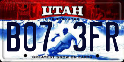 UT license plate B073FR