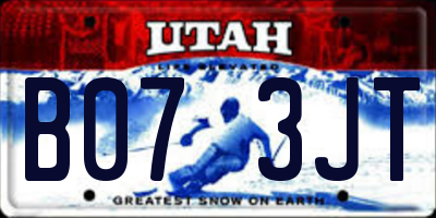 UT license plate B073JT