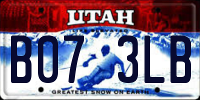 UT license plate B073LB