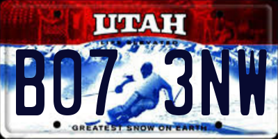 UT license plate B073NW