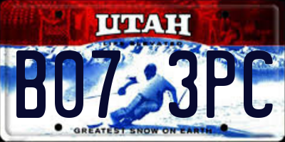 UT license plate B073PC