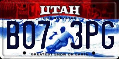 UT license plate B073PG