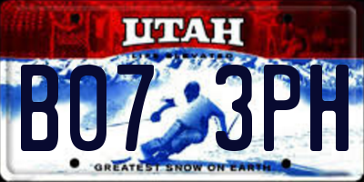 UT license plate B073PH