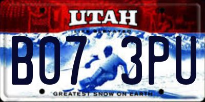 UT license plate B073PU