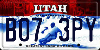 UT license plate B073PY