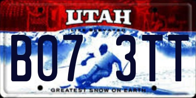 UT license plate B073TT